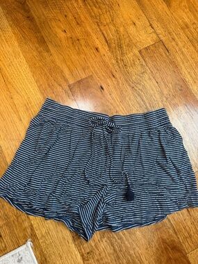 Flowy Striped Navy and White Lounge Shorts